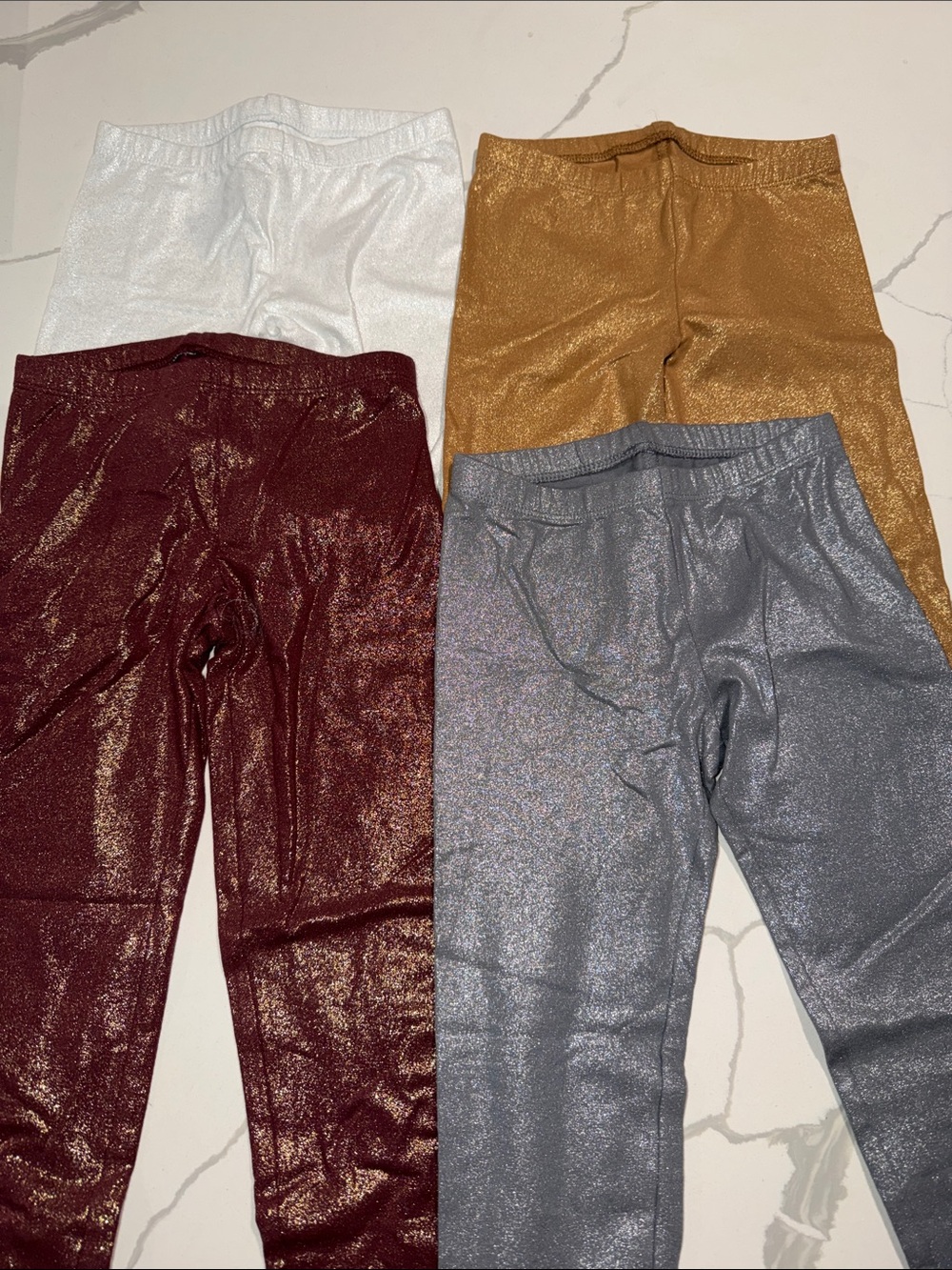 Old Navy Sparkle Glitter Leggings Set - White, Gold, Burgundy, Silver